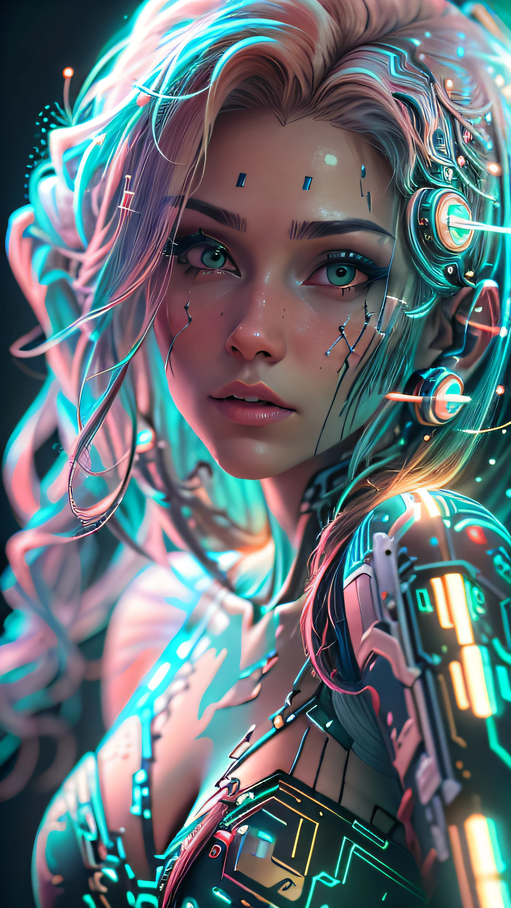 ((Best quality)), ((masterpiece)), (detailed:1.4), 3D, an image of a beautiful cyberpunk female with thick voluminous hair,light particles, pure energy chaos antitech,HDR (High Dynamic Range),Ray Tracing,NVIDIA RTX,Super-Resolution,Unreal 5,Subsurface scattering,PBR Texturing,Post-processing,Anisotropic Filtering,Depth-of-field,Maximum clarity and sharpness,Multi-layered textures,Albedo and Specular maps,Surface shading,Accurate simulation of light-material interaction,Perfect proportions,Octane Render,Two-tone lighting,Wide aperture,Low ISO,White balance,Rule of thirds,8K RAW