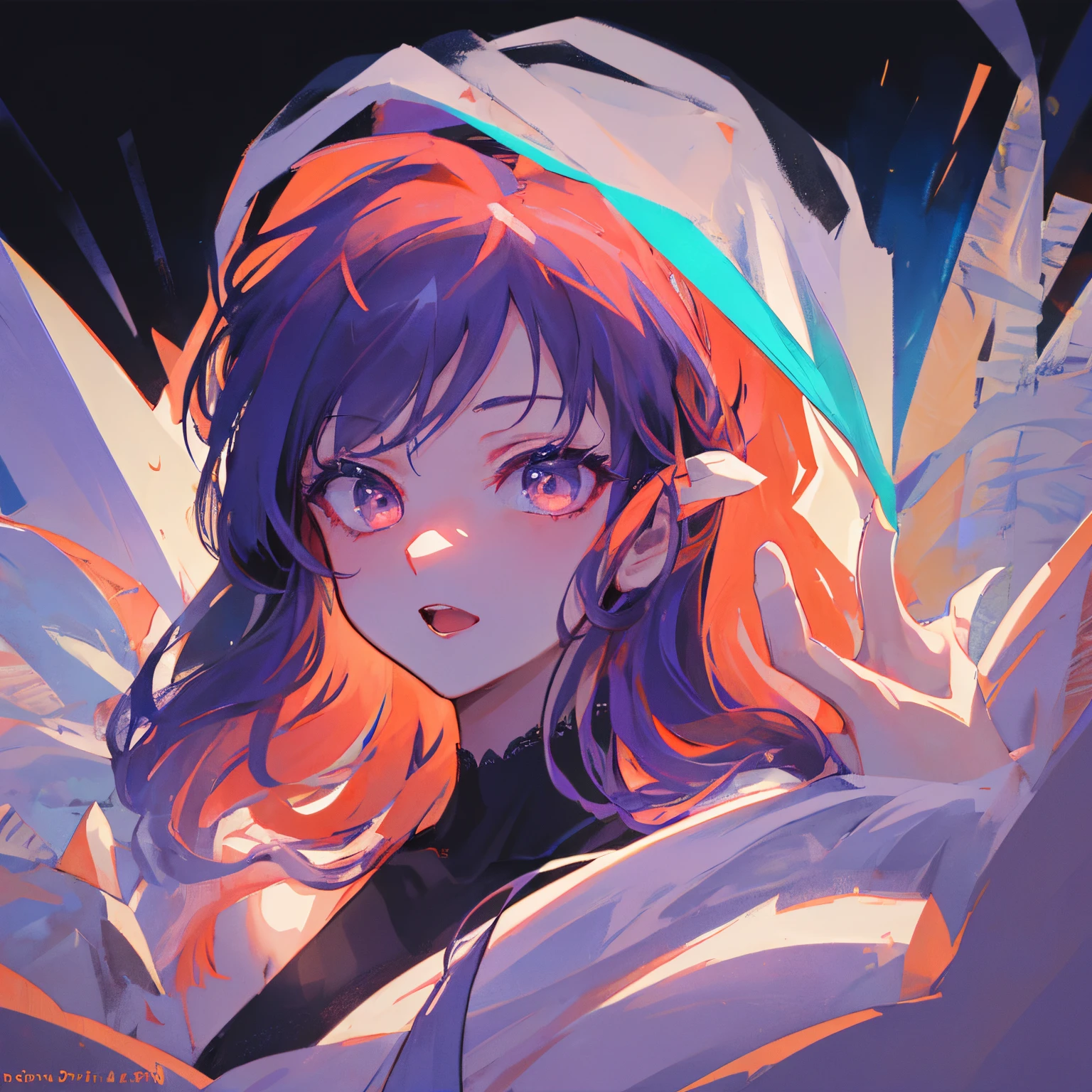 (best quality, high resolution: 1.2), ultra detailed, photorealistic: 1.37, sexy  purple hair, provocative  look, radiant beauty, curvy figure,  confidence, sensual expression, black lace , soft lighting, passionate atmosphere, vivid colors, subtle seduction, tempting pose, smooth skin, enthusiastic curves,  charm, provocative charm, eye-catching long purple hair, masterpiece: 1.2