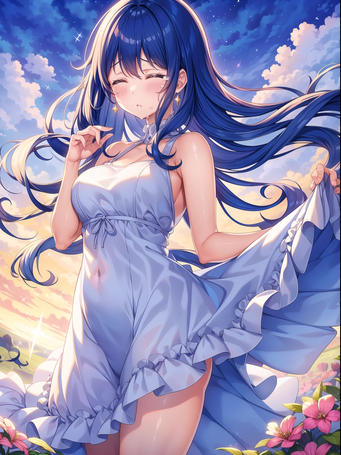 top-quality,masutepiece,1womanl,独奏,(Artistically:1.4),(Superb view:1.6),(A sparkling blue world:1.4),(Close your eyes and shed tears:1.4)There is a beautiful woman at the center of the world,A ray of light,prisma,i just stood there,i exhale、I was doing everything I could to deal with my worst anxiety.....,I am clumsy,i&#39;i&#39;i&#39;i&#39;I&#39;m running away from being hurt,I comfort myself by going back and forth between reality and my notes.....,What a difficult world to live in.....,Please be by my side so that my sadness disappears.....,dong&#39;dong&#39;dong&#39;dong&#39;don&#39;t take everything away,No one will scold you if you take a short break.....,a person々complexion while observing,very sad and pathetic,timid and beautiful,i&#39;i&#39;i&#39;i&#39;I&#39;m afraid of being hated,I wonder if I can believe it?????,tome&#39;tome&#39;tome&#39;tome&#39;It&#39;s okay to be here,you are no good&#39;you are no good&#39;you are no good&#39;you are no good&#39;You don&#39;t have to try too hard,please accept yourself kindly,The words shine with all their might,