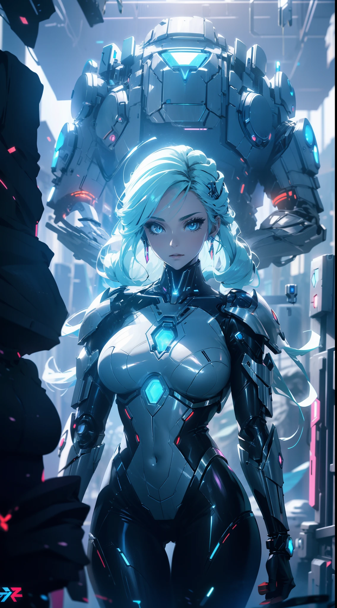 Arafed Woman in futuristic costume posing for photo, in futuristic white armor, Girl in Mecha Cyber Armor, unreal engine rendering + a goddess, Cyborg porcelain armor, Shiny White Armor, gynoid cyborg body, Beautiful and attractive cyborg woman, diverse cybersuits, Beautiful cyborg woman, beutiful white girl cyborg, With futuristic armor, The Perfect Cyborg Woman