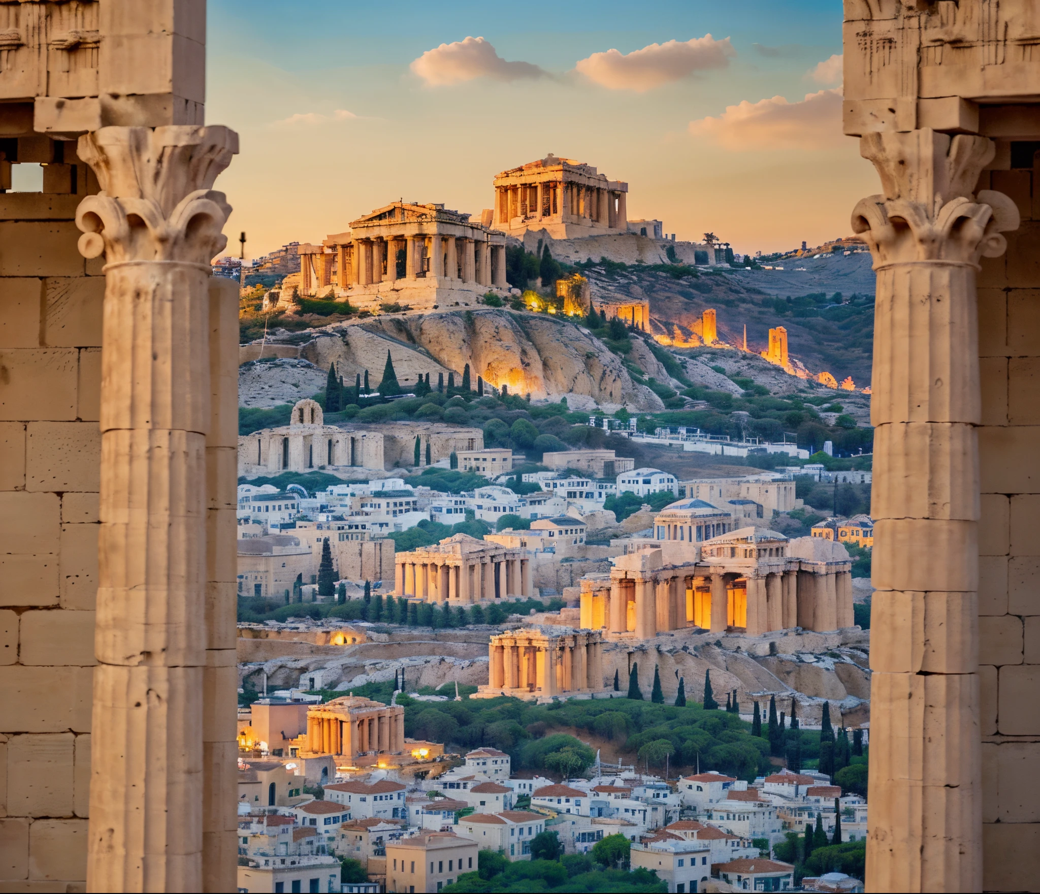 From the vantage point of Lycabettus Hill, the city of Athens reveals itself in all its splendor. The Greek capital, with its ancient heritage and bustling modernity, is captured in a breathtaking photograph. The image showcases the majestic Acropolis, standing tall amidst a sea of terracotta rooftops and bustling streets. The clarity of the photograph is exceptional, allowing every intricate detail of the city to come to life. The sun-kissed buildings exude a timeless charm, while the Acropolis emerges as the crowning jewel, adorned with the iconic Parthenon. This awe-inspiring image encapsulates the vibrant energy and historical significance of Athens, transporting viewers into the heart of this magnificent city.