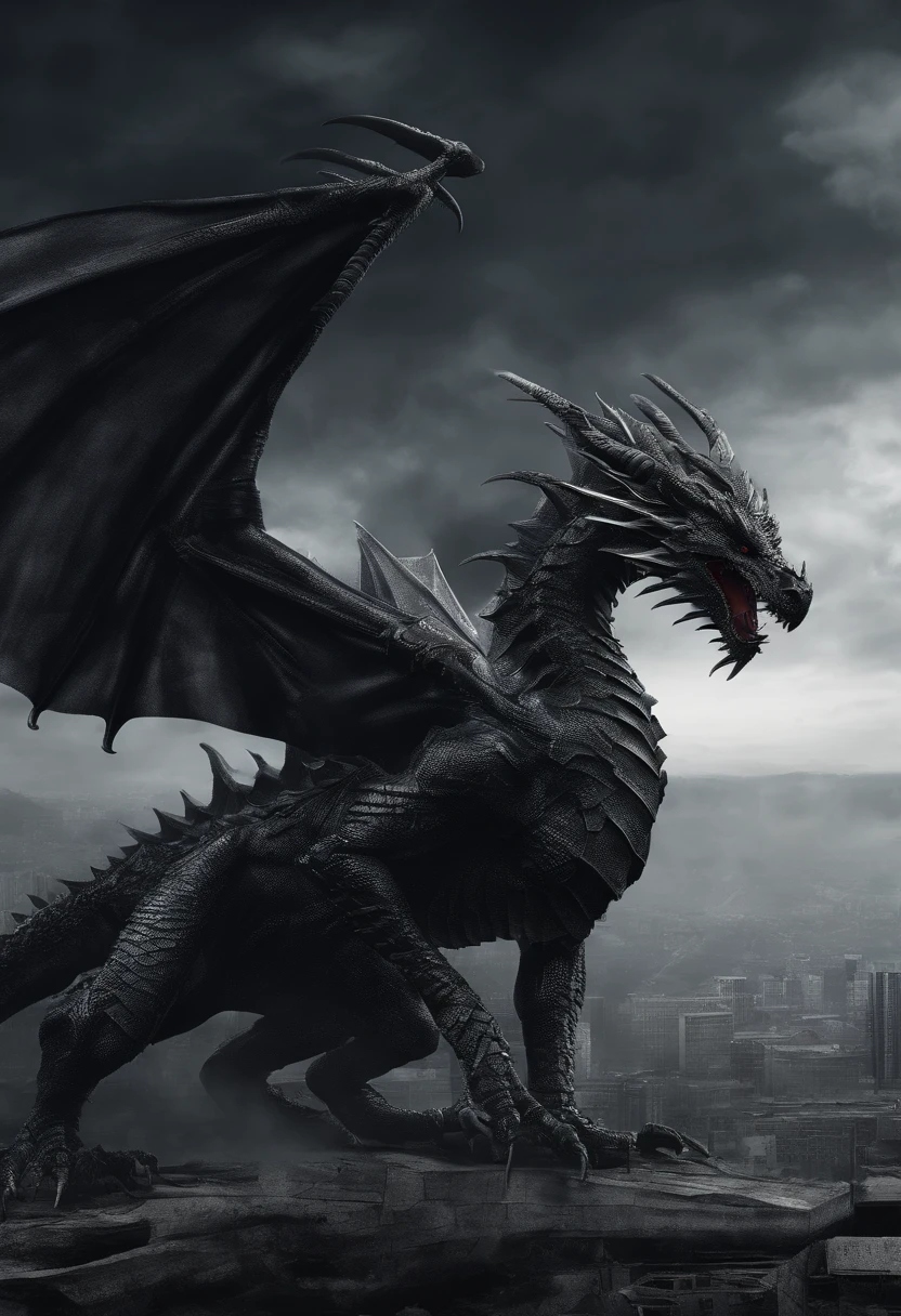 Dark dragon of geographic data in the style of detailed hyper-realistic photography、