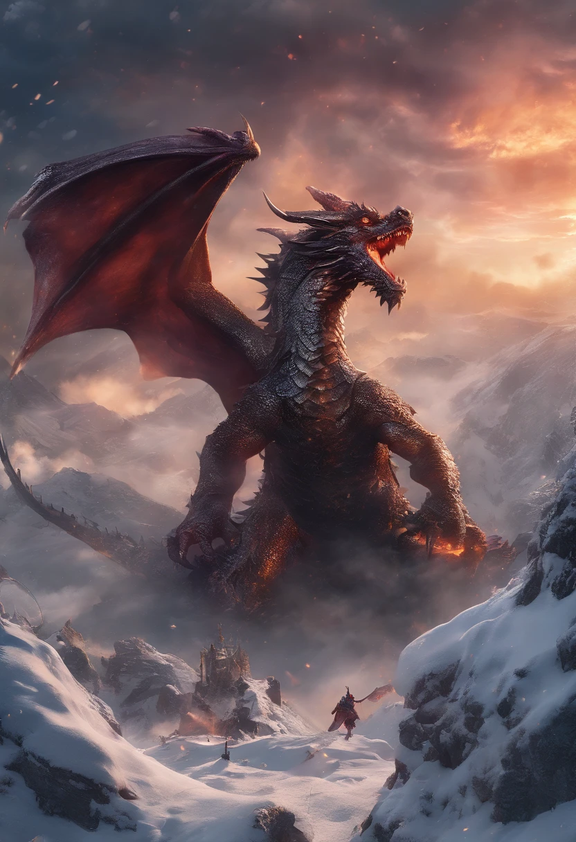A snowy mountain, A dragon, Una guerra
(La mejor calidad,4k,8k,Altas Resoluciones,Obra maestra:1.2),Ultra detallado,(realista,fotorrealista,fotorrealista:1.37),HDR,UHD,Studio lighting,Pintura ultrafina,foco nítido,physically based representation,extreme detail description,profesional,vivid colors,Bokeh,Paisajes,horror
Etiquetas:
Snowy mountain, Dragon, ERA, Intensa batalla, Flying Dragon, paisaje nevado, Soldados luchando, Fierce confrontation, peligro, epic scene, Guerreros, miedo, criatura poderosa, Hielo y nieve, Humo y fuego, Luchando por la supervivencia, Helada, Majestic Dragon, epic war scene, Adrenalina, mystical dragon, aliento helado, Guerreros decididos, Batalla heroica, Magical atmosphere, Dramatic lighting, Campo de batalla congelado, chaotic fight, Lucha con espadas, Brave heroes, Conquista y protege, stunning images, oscuro e intenso, Inmenso poder, Gritos de batalla, Mythical world