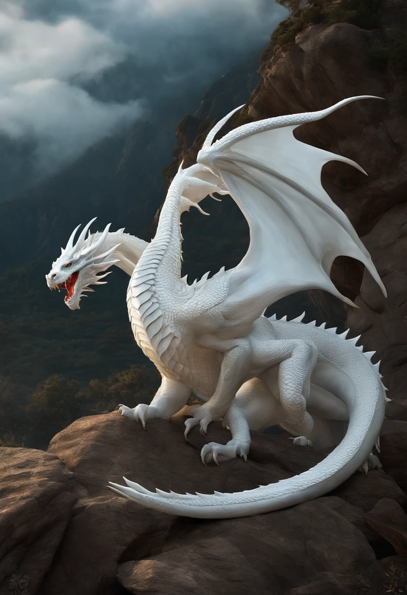 (Highest quality,4K,High resolution,masterpiece:1.2),Super detailed,Realistic:1.37,Chinese White Dragon,Exquisitely detailed anatomy,Porcelain-like scales and skin,Graceful, curvaceous corners,Sharp, well-defined teeth and claws,A flowing and elegant mane,Sparkling and sharp eyes,A captivating and majestic presence,Hall々A strong and powerful figure,Fantastic and mysterious aura,Embodying strength and wisdom,A calm and gentle attitude,Stunning and intricate scale pattern,Perfect balance between limbs and wings,Background of swirling clouds and mist,A subtle white and grey colour palette,Subdued lighting accentuates the dragon&#39;s features,Meticulously crafted artistry and attention to detail,Influence of traditional Chinese art,Mythical and legendary creatures brought to life.Face facing forward