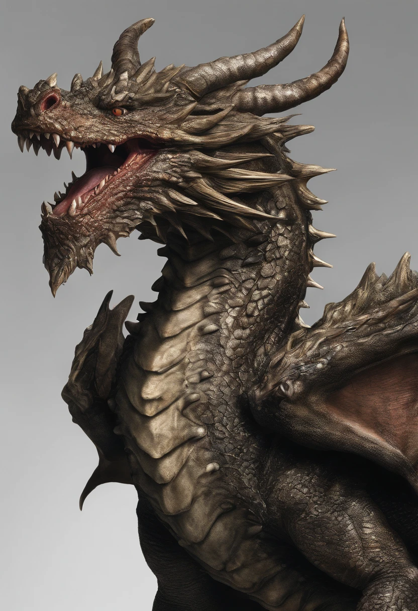 A dragon body with five heads.