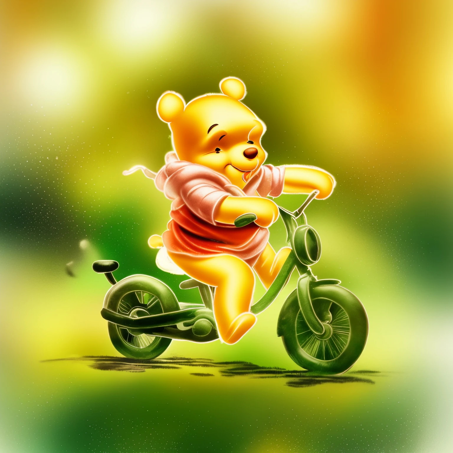 masterpiece, best quality, highres, (master part), best quality. Corpo inteiro de um estilo Cartoon bonito de (((Winnie The Pooh))) em uma clareira em uma floresta com grandes olhos expressivos,Imagem renderizada em 3D,sorriso largo brilhante,alma da floresta,digital art render,trending on ArtStation,arte conceitual,Vencedor do concurso Artstation, spirit of the forest,3D rendering art,Arte de fantasia digital 3D,natural lighting, intrincado, incrivelmente detalhado, Global lighting, Estilo de rastreamento Vray, 3D animation style, Estilo Pixar, natural lighting, cinemactic, HDR, 32k