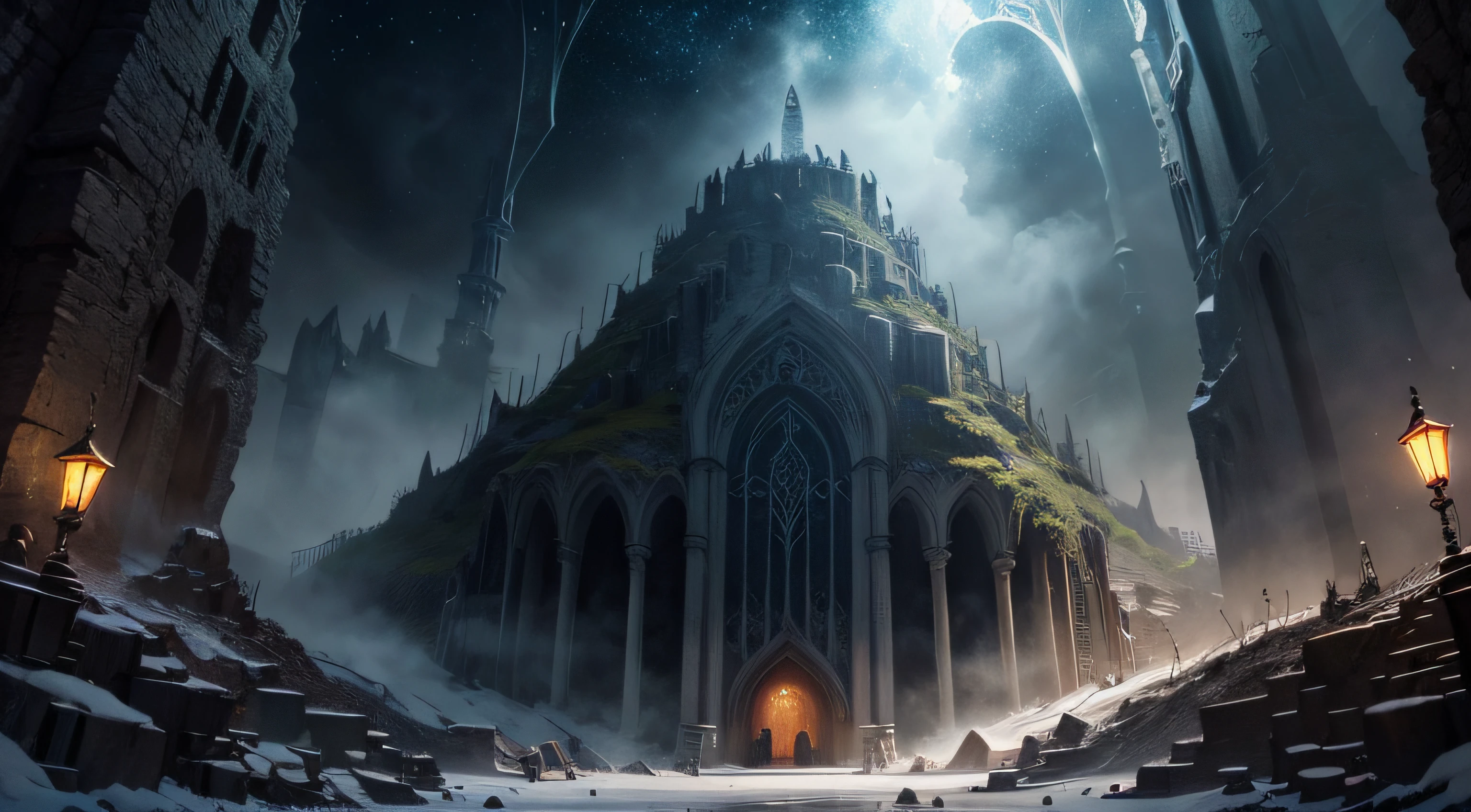 Moria is the legendary underground city of the English writer J. r. r. TOLKIEN, Appeared in The Lord of the Rings (16 K, Best Quality, nffsw, better resolution, masutepiece: 1.2) , Bokeh, realistic photo shot, Canon 5D4.