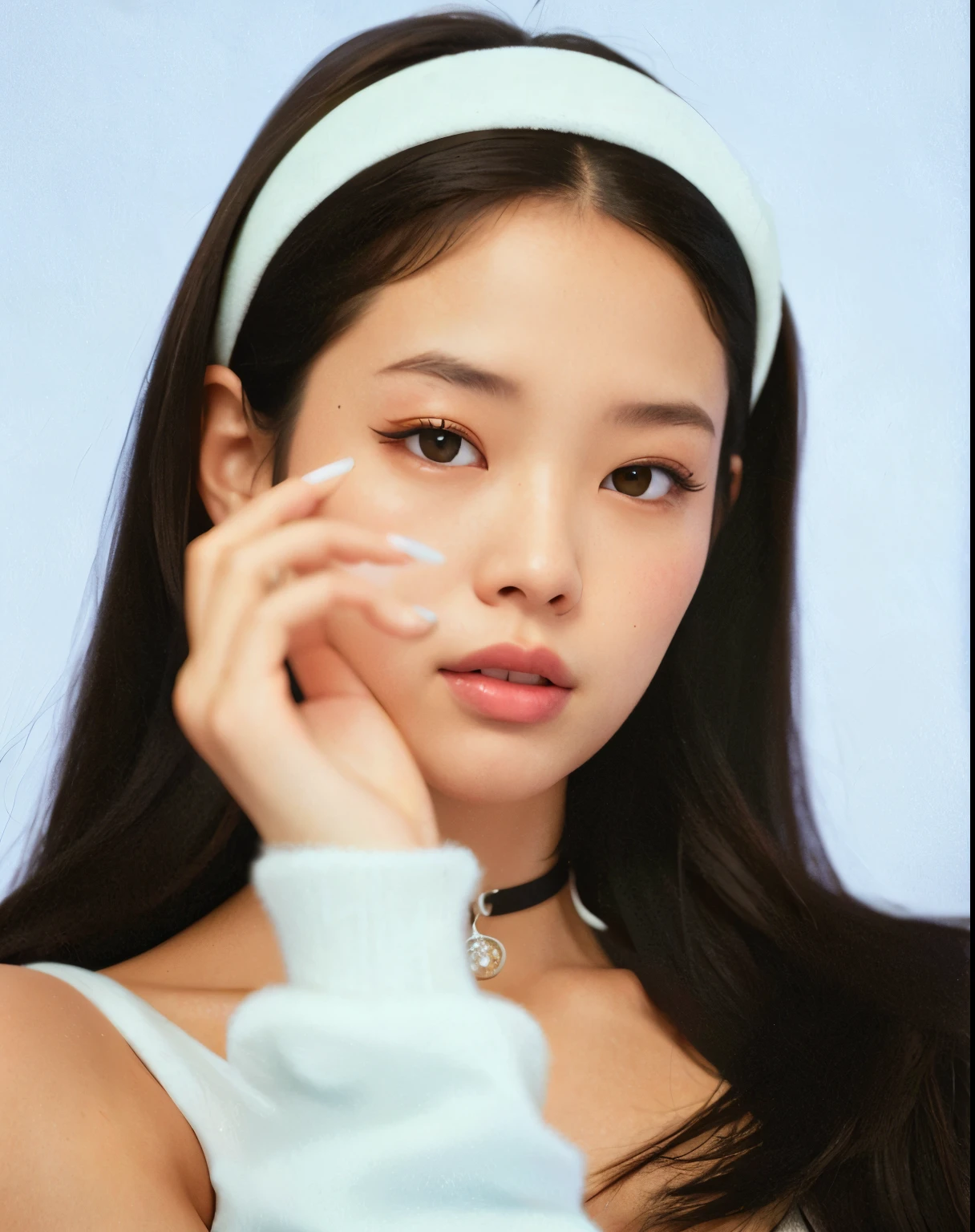 un primer plano de una mujer con una diadema blanca, Blackpink Jennie, Jossi de Blackpink, Retrato de Jossi de Blackpink, Parque Roseanne de Blackpink, Jisoo de Blackpink, Jisoo de Blackpink, Retrato Jisoo Blackpink, Parque Ji-min, Taejune Kim, tzuyu de dos veces, Heonhwa Choe, Lee Ji-eun, Lee Ji - Eun