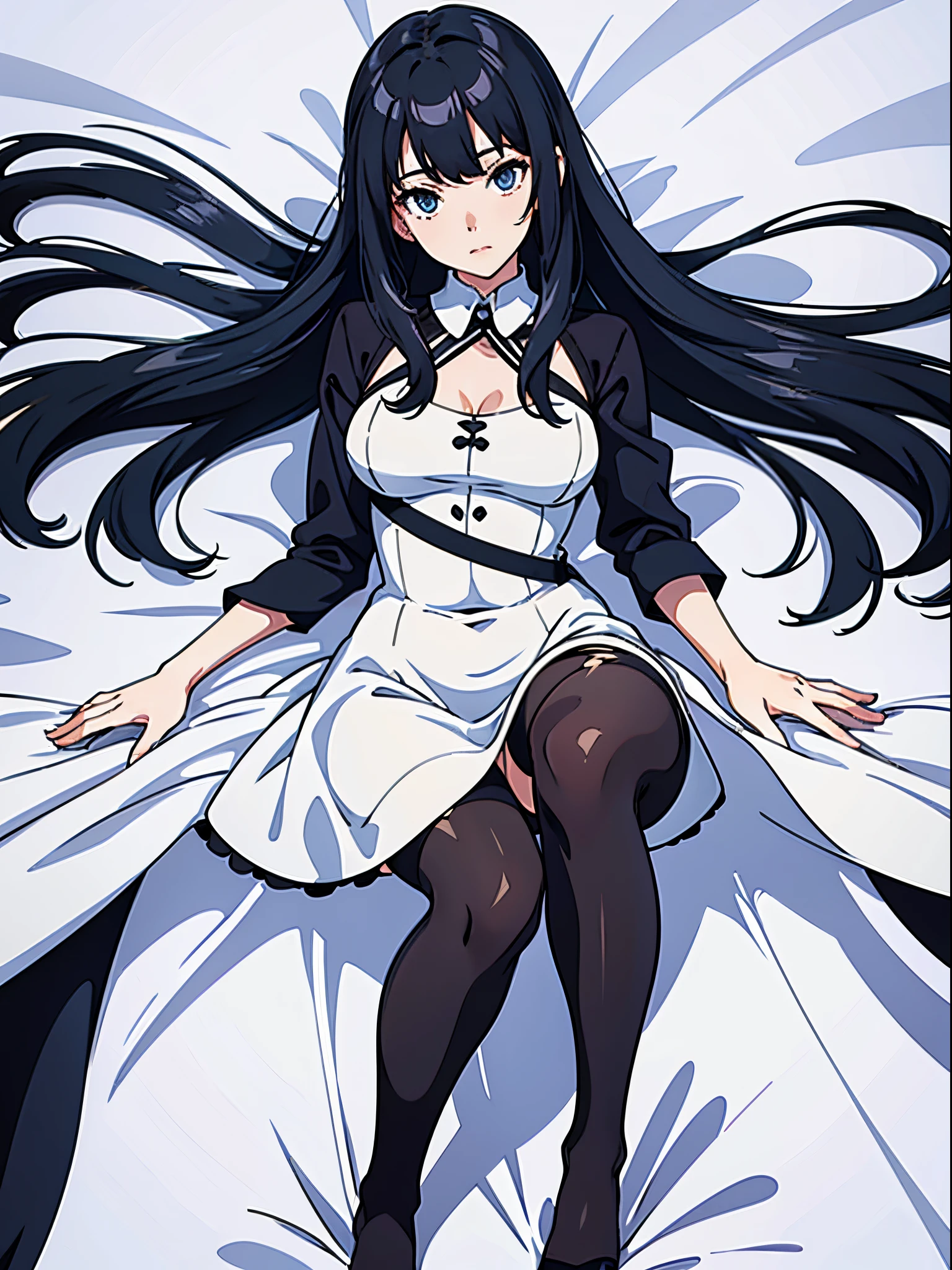 perfect anatomy, 1 beautiful girl, 24-years-old, black hair, semi long hair, messy hair, cute face, Drooping eyes, brown eyes, evil smile, shiny skin, cosplay, Maid outfit, miniskirt, black panties, barefoot, spread legs, lift up legs, dark natural light, living room,