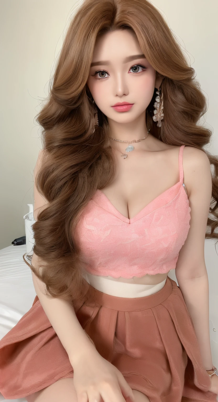 ((best qualtiy, 8K, masterpiece:1.3)), Focus:1.2, ((Halloween ((Camera Zoomed Out)) ((Sitting Inside )) ((Perfect figure Beautiful Woman: 1.4)), ((Random Parted Layered Hairstyle) (( Wavy Hair In Big Loose Curls))(Protruding cleavage,Detailed Costume :1.5,((Detailed Eyes And Lips)) (Highly Detailed Face and Skin Texture)),(( Beautiful Tan Brown Skin tone)) 二重まぶた,Detailed Skin,Wearing Chocker, Looking At Camera,