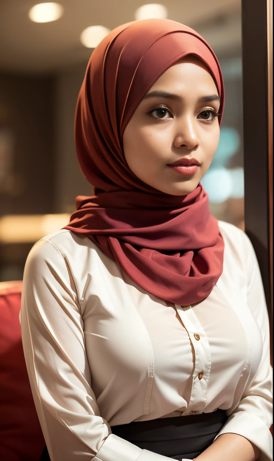 malay girl sexy seducing pose, nighttime city, (mira filzah:1.3), wearing hijab, pastel color hijab, pink , , small breast, flat chest, wide waist, thick thighs bright lighting, big round ass, matured face, slim abs, Nikon D850, Photographie de film ,4 Kodak Portra 400 ,camera f1.6 lentilles ,couleurs riches ,hyper realistic ,lifelike texture, dramatic lighting , Cinestill 800,
