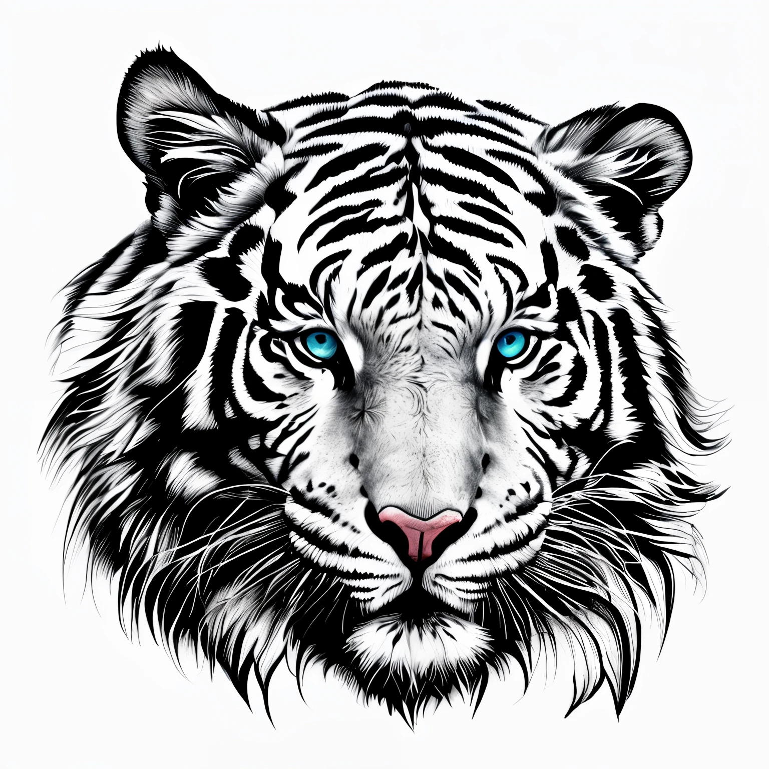 （tmasterpiece，top-quality，Best quality at best，offcial art，Beauty and aesthetics：1.2）,（1 white tiger：1.3），The content is very detailed，(abstract backgrounds:1.3), （s fractal art：1.1），（One color：1.1）（blooming flower：1.3），Most detailed，（ tangled:1.2),(Lots of colors:1.4),
