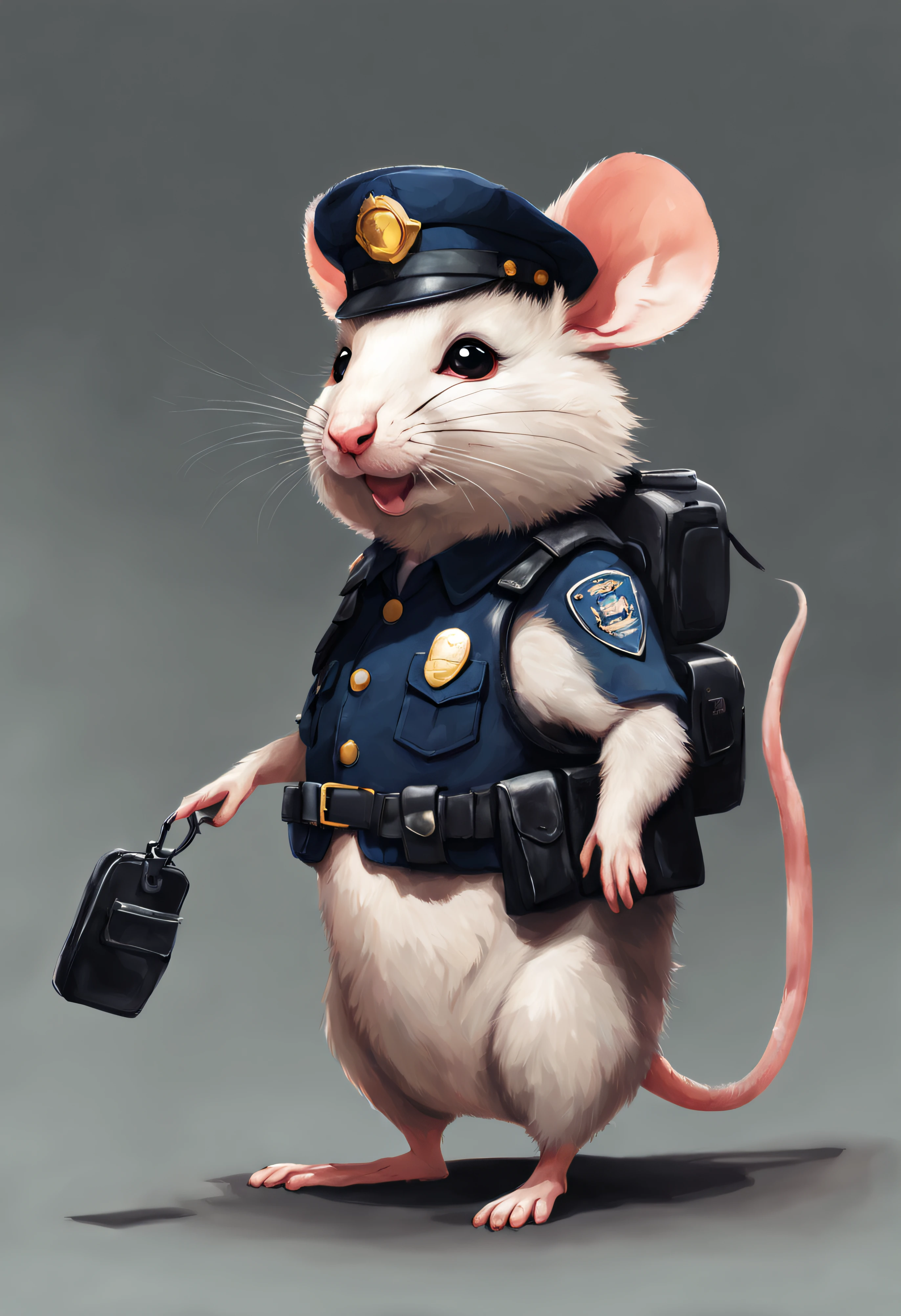 concept art <lora:CuteCreatures:0.9> Cu73Cre4ture mouse policeman