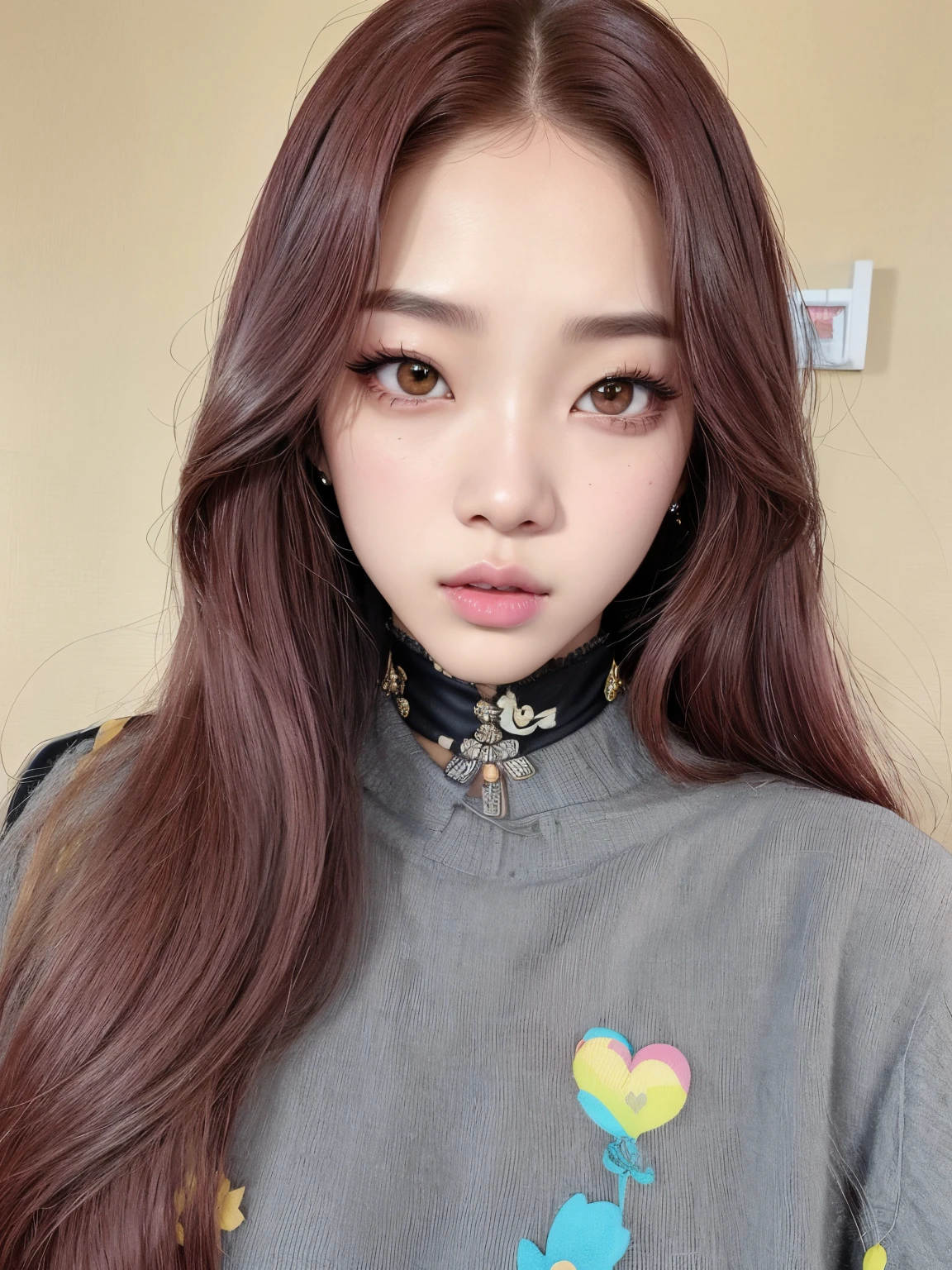Un primer plano de una mujer con el pelo largo que lleva una camisa gris, Retrato de Jossi de Blackpink, ulzzang, Blackpink Jennie, Jossi de Blackpink, Wan adorable cara coreana, Jinyoung Shin, Parque Roseanne de Blackpink, Jisoo de Blackpink, maquillaje coreano popular, Joven y adorable rostro coreano, Jisoo de Blackpink, Jaeyeon Nam, maquillaje popular de Corea del Sur