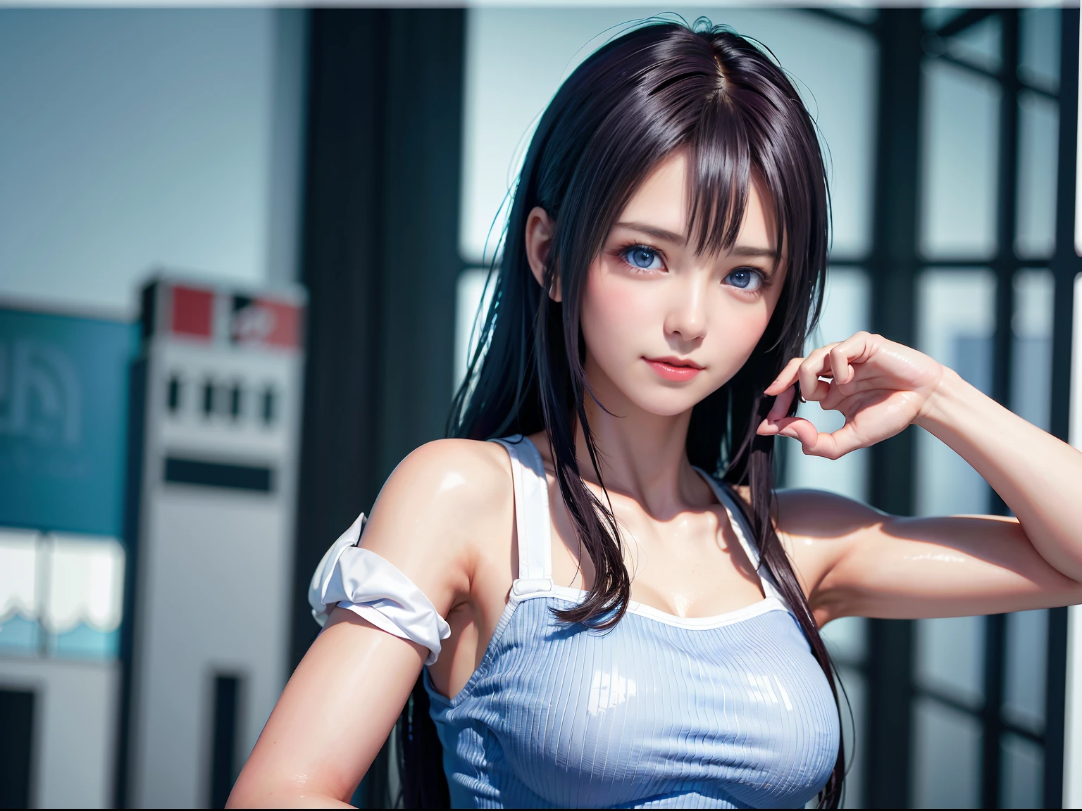 (8k, RAW photo, best quality, masterpiece:1.2), (realistic, photo-realistic:1.37),1 girl,cute, light smile,blue eyes, (solo),detailed faceponytail, dramatic angle,
,office,looking at viewer,pov,cyberpunk,