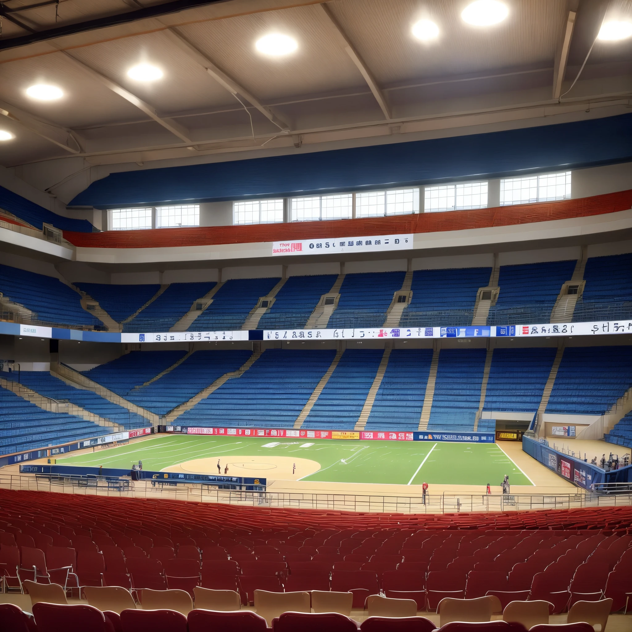 Toyama City General Gymnasium Renovated、Used by Toyama Grouses、arena、Number of seats increased to 6000 seats、VIP seats also available、Large vision hanging from the ceiling