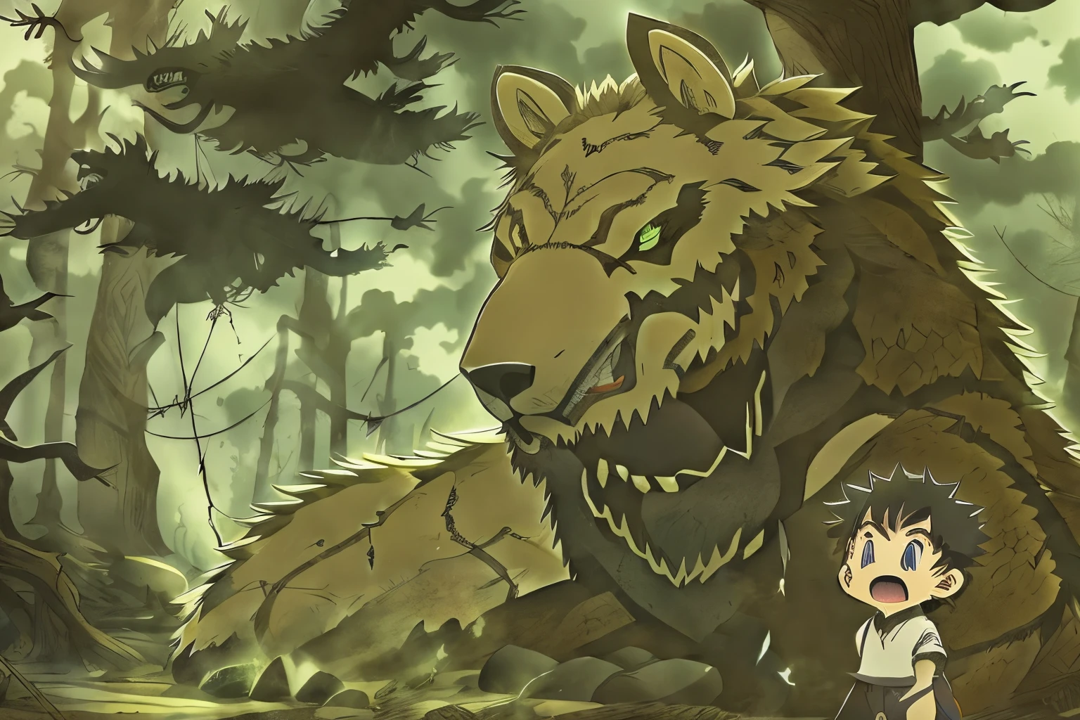 The sound of Iwaizumi,like a bear roaring,The dragon is roaring,Make the quiet woods tremble,Make the rocks tremble。