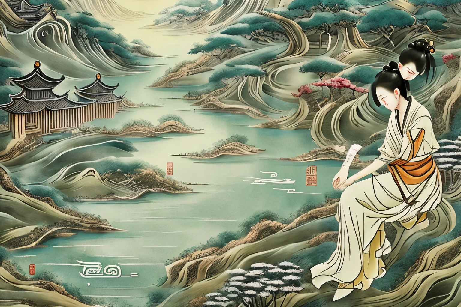 The joys in this world are like the illusion in this dream。Since ancient times，Everything is gone like water rolling eastward, never to return。