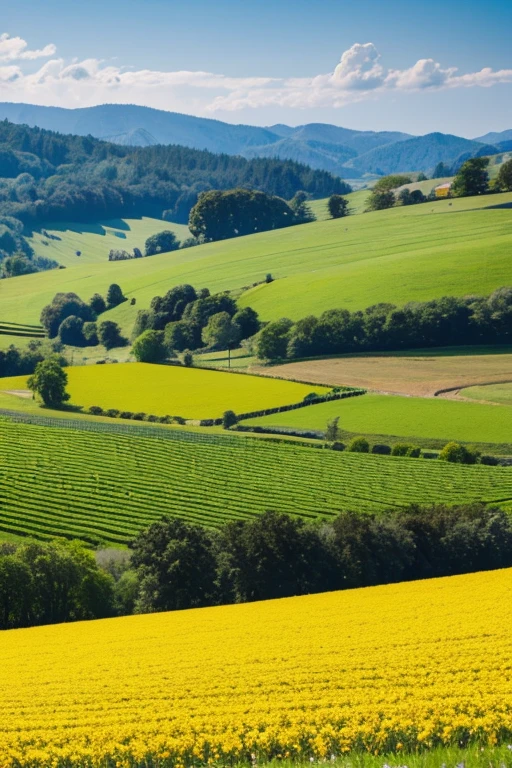 A vibrant agricultural scene