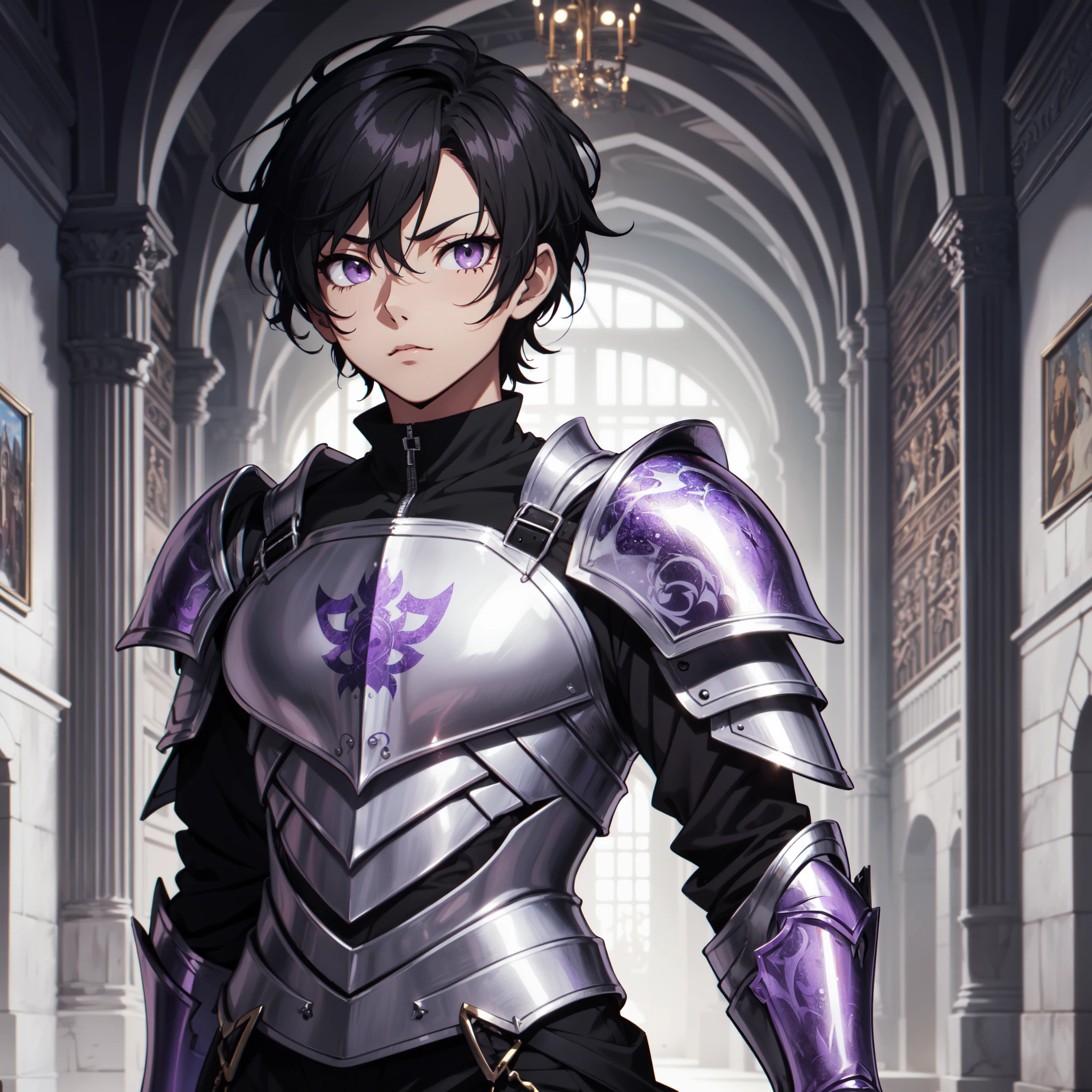 128K Ultra High Definition,
128K Ultra High Quality,
128K Ultra High Resolution,
Best Definition,
Best Quality,
Best Resolution,
Perfectly Detailed,
Perfectly Designed,
Extremely Detailed,
Extremely Designed,
Hyper Detailed,
Hyper Definition,
Hyper Quality,
Hyper Resolution,
Masterpiece,
(((Anime))),
Body Shot,
(((Boy))),
Handsome,
Muscular Body,
(((Black Short Hair))),
(((Purple Eyes))),
(((Hyper Detailed & Perfectly Designed With Ultra High Quality Silver Warlord Armor))),
(((Inside Of Medieval Royal Palace Background Scenery))),