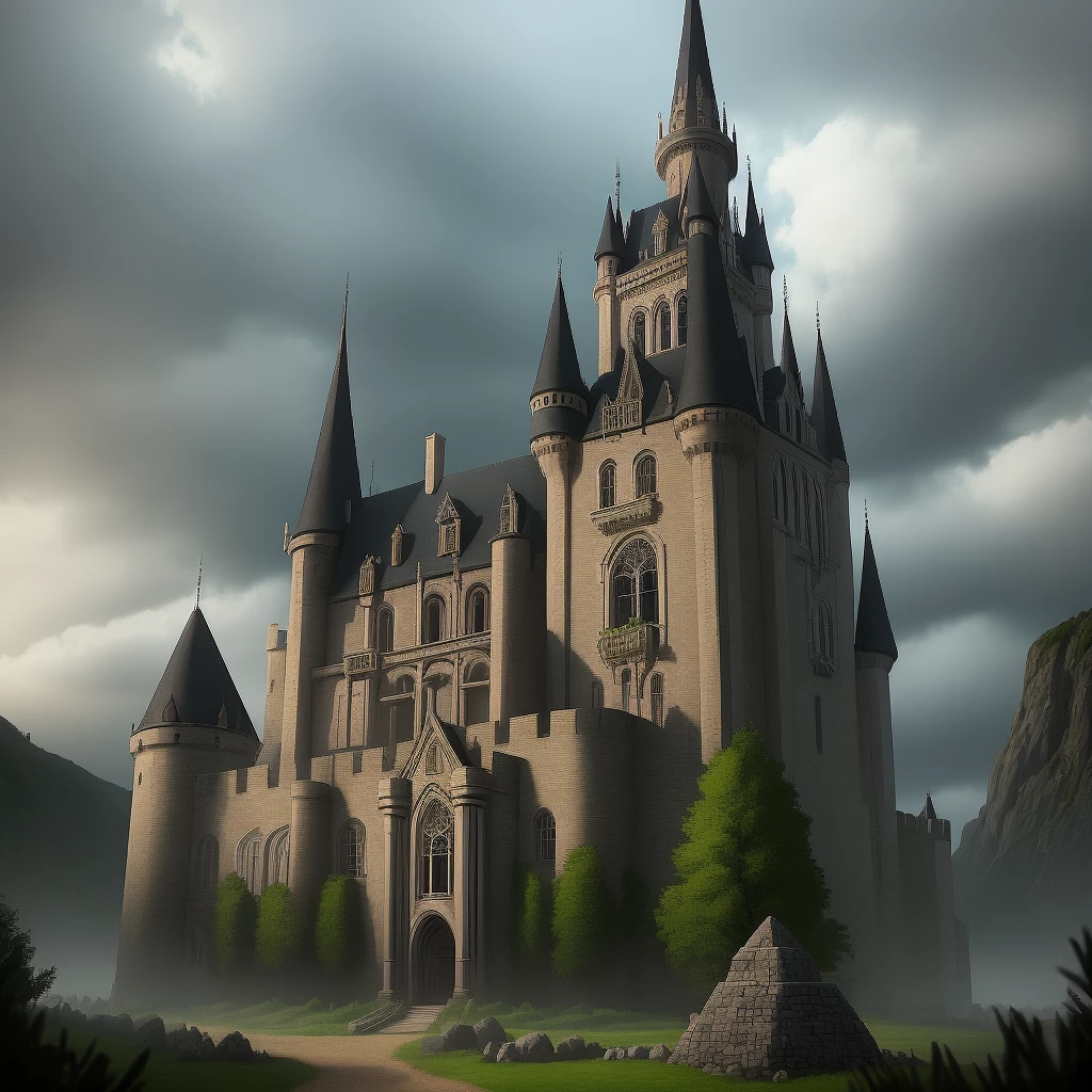 Dark mysterious gothic castle pixel