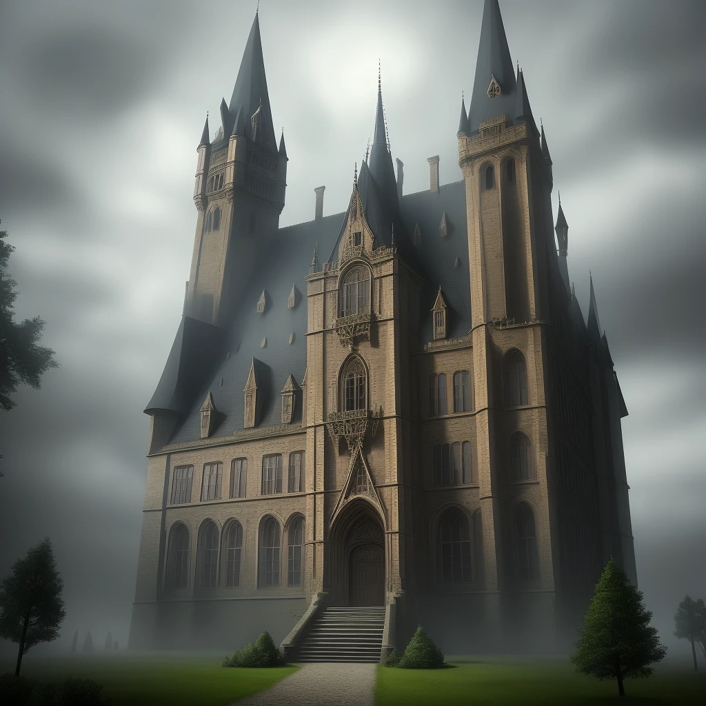 Dark mysterious gothic castle pixel