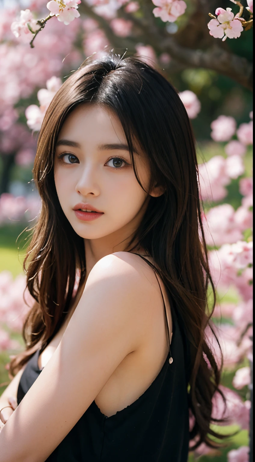 1 Girl, Solo,full body, Hanfu,Ancient_Chinese_architecture, in Flower garden, Flowers,  (Realistic:1.4), Super High Quality, Masterpiece, Perfect Illustration, Extreme Details (Delicate Light and Shadow, Highly Dramatic Picture,)Zhong Hua,  Zen Entanglement, Mandala, Tangled, Official Art, Unity 8k wallpaper, super detailed, beautiful and beautiful, masterpiece, best quality, (Dynamic angle: 1.4), glowing skin, (Floating colorful flashes: 1) The most beautiful chaotic forms, elegant, brutalist design, bright colors, romantic depth of field