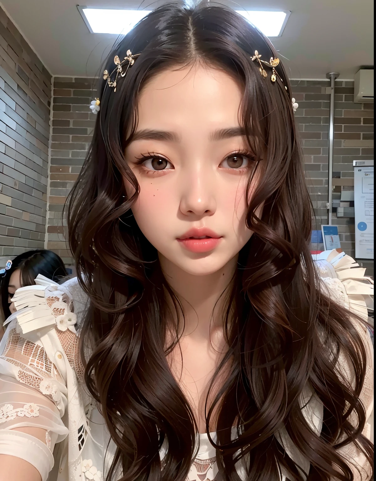 a close up of a woman with long hair wearing a headband, jaeyeon nam, ulzzang, ilya kuvshinov with long hair, young adorable korean face, wan adorable korean face, gorgeous young korean woman, heonhwa choe, lee ji - eun, lee ji-eun, jinyoung shin, blackpink jennie, cute korean actress