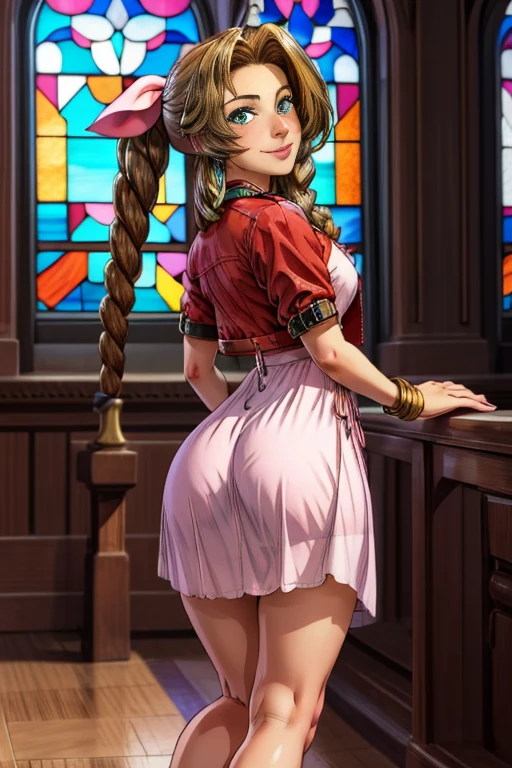 Aerith Final porn hentai erotic, beautiful sexy art 3D detailed, high quality against the backdrop of medieval buildings fantasy middle ages 