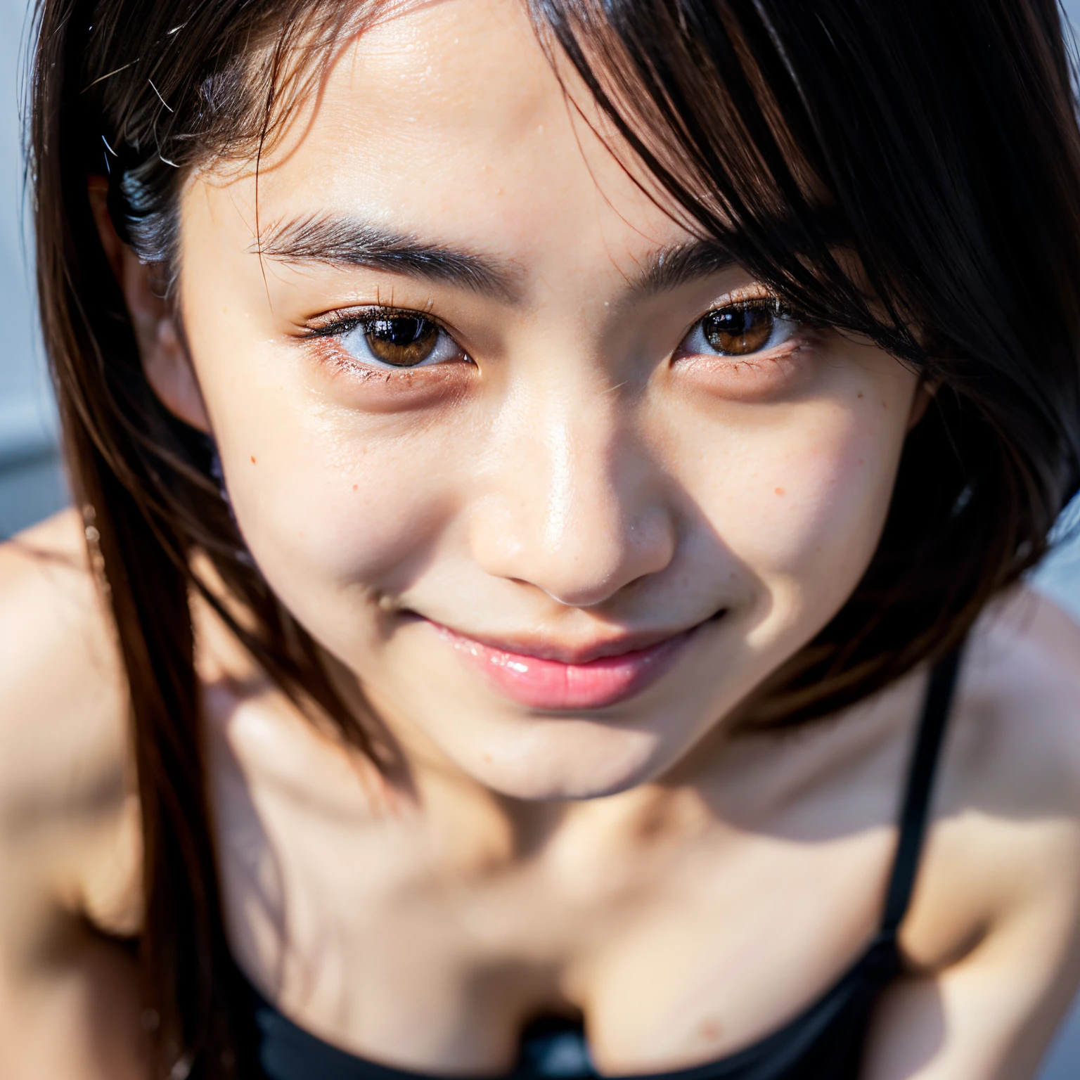 BEST-QUALITY, MASTERPIECE, ULTRA-HIGH-RESOLUTION, (PHOTOREALISTIC:1.4), RAW-PHOTO, ULTRA DETAILES, PERFECT-ANATOMY, 
at midnight, ((1girl, 15-years-old, the most popular Japanese idol, ((completely drunk and high on cocaine)), wearing only gorgeous underwear, innocent smile)), extremely cute face like a Japanese famous idol, extremely beautiful big black solid circle eyes, extremely beautiful black hair, extremely beautiful long-eyelashes, extremely beautiful realistic white skins, detailed face, detailed eyes, detailed skins, detailed breasts, detailed body, detailed eyelashes