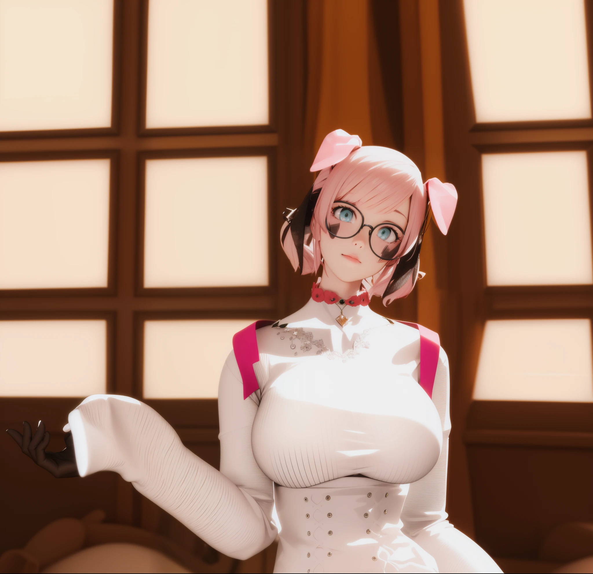 araffe in a white latex suit posing for a picture, rendered in sfm, wearing white leotard, thicc, shiny white skin, sakimichan hdri, character is in her natural pose, 3 d anime realistic, gynoid body, wearing tight suit, [ 4 k photorealism ]!!, sexy pose