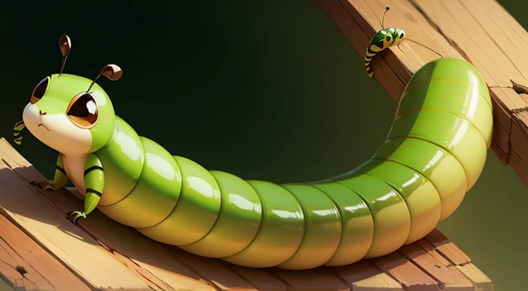 a beautifull cartoonis caterpiller without backgroung