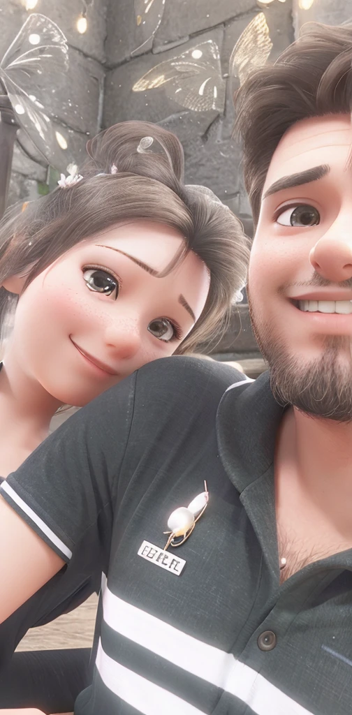 Realistic lovely couple beautiful high quality 3D