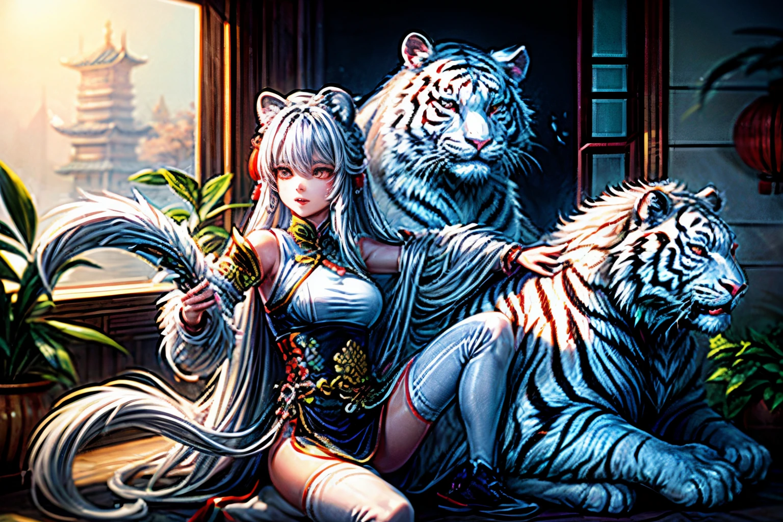 Chinese legend, the White Tiger of the West and goddess