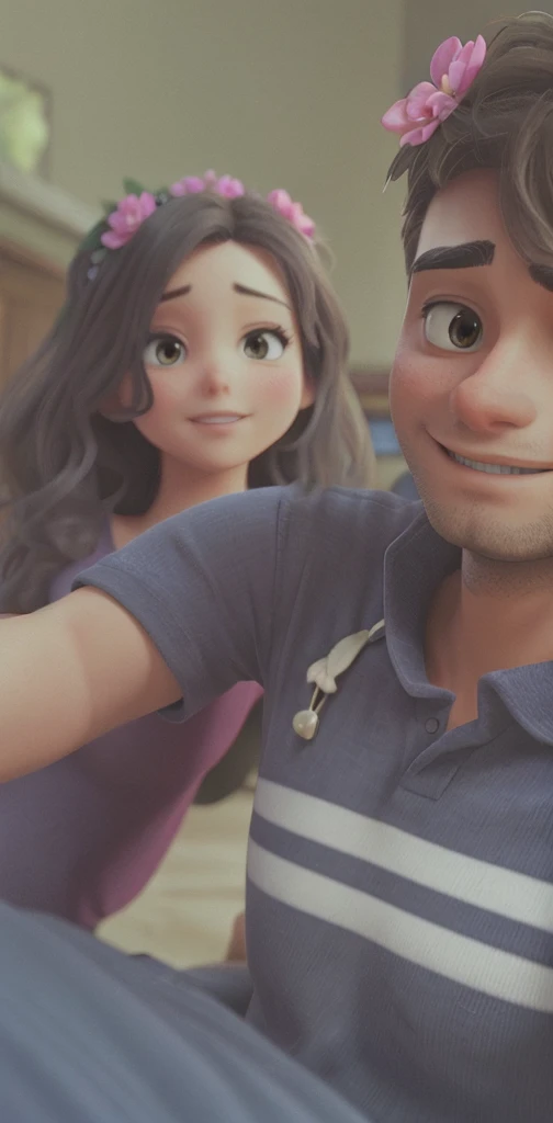 Realistic lovely couple beautiful high quality 3D