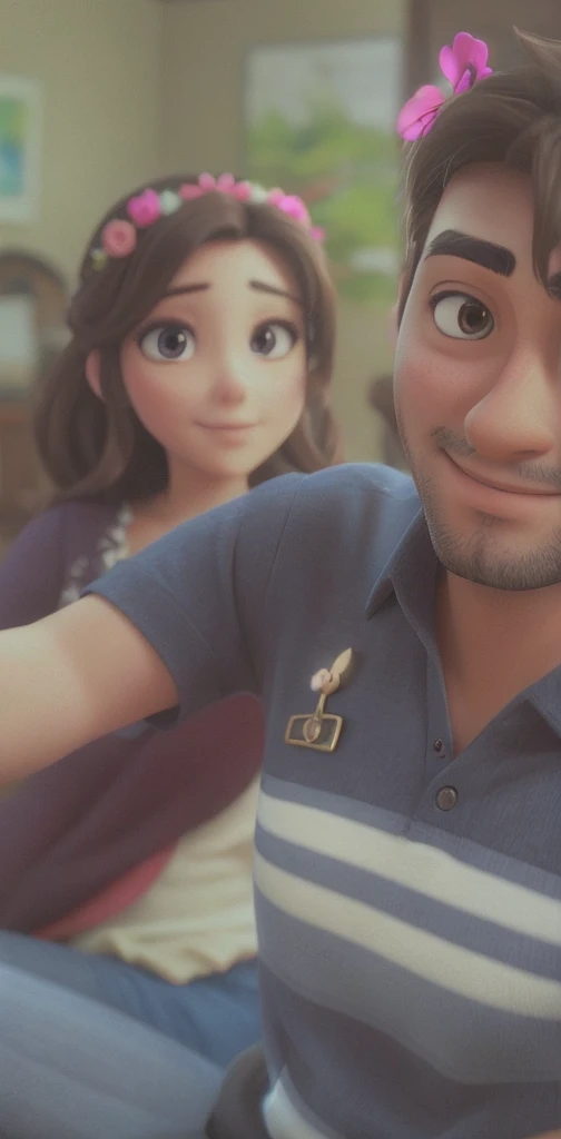 Realistic  lovely couple beautiful high quality 3D