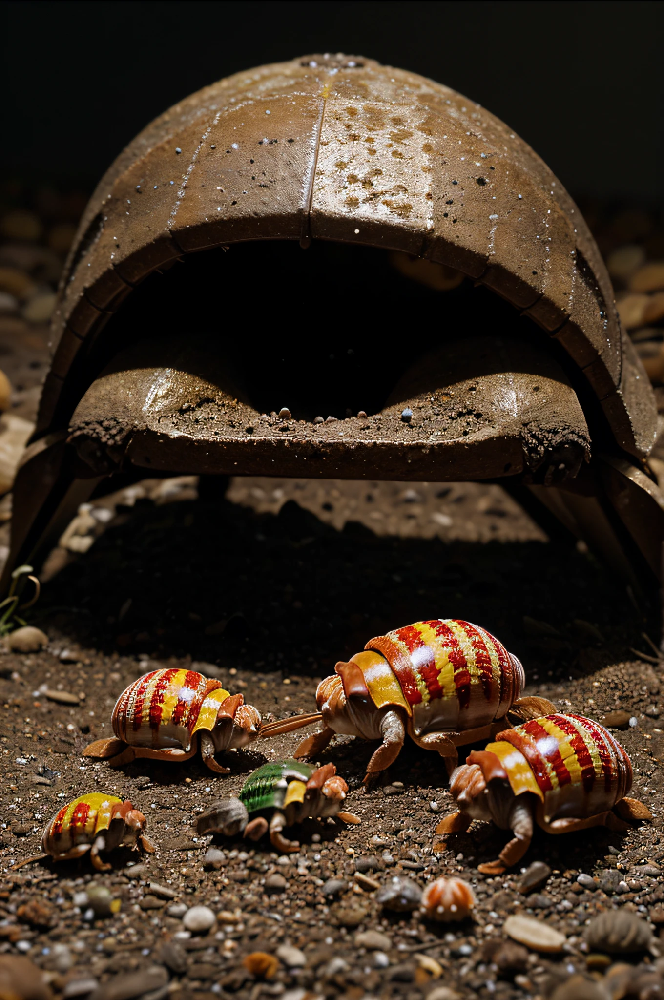 realistic hermit crabs, a lot of details, hight resolution