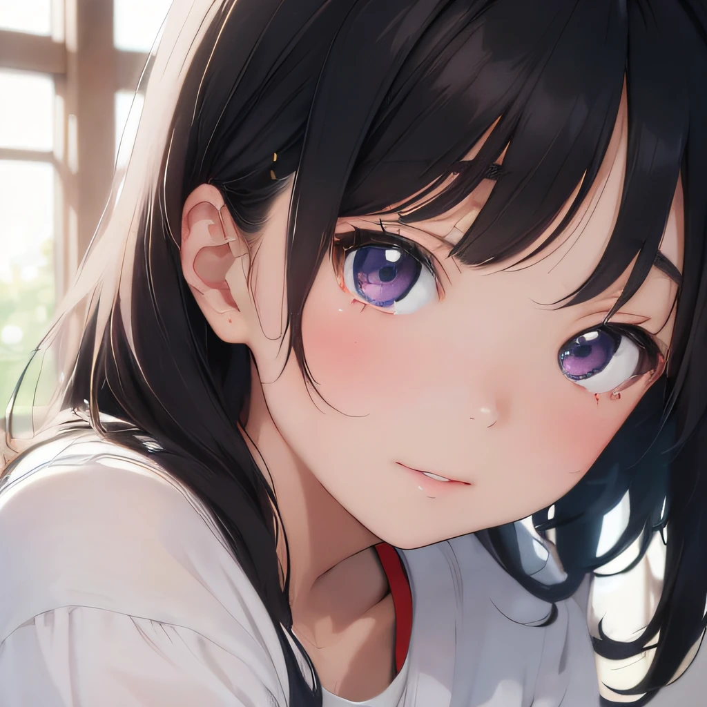Takiuchikami, Check it out, Long Hair, bangs, Black Hair, (Purple eyes:1.2),happy smile, smile, Close your mouth,Sweat,White Tank Top,mini skirt, Cute Sandals,Walking,Daytime,Clear skies,whole bodyがイラストに入るように,
break outdoors, countryside,
break looking at viewer, whole body,
break (masterpiece:1.2), Highest quality, High resolution, unity 8k wallpaper, (figure:0.8), (Beautiful attention to detail:1.6), Highly detailed face, Perfect lighting, Highly detailed CG, (Perfect hands, Perfect Anatomy),
