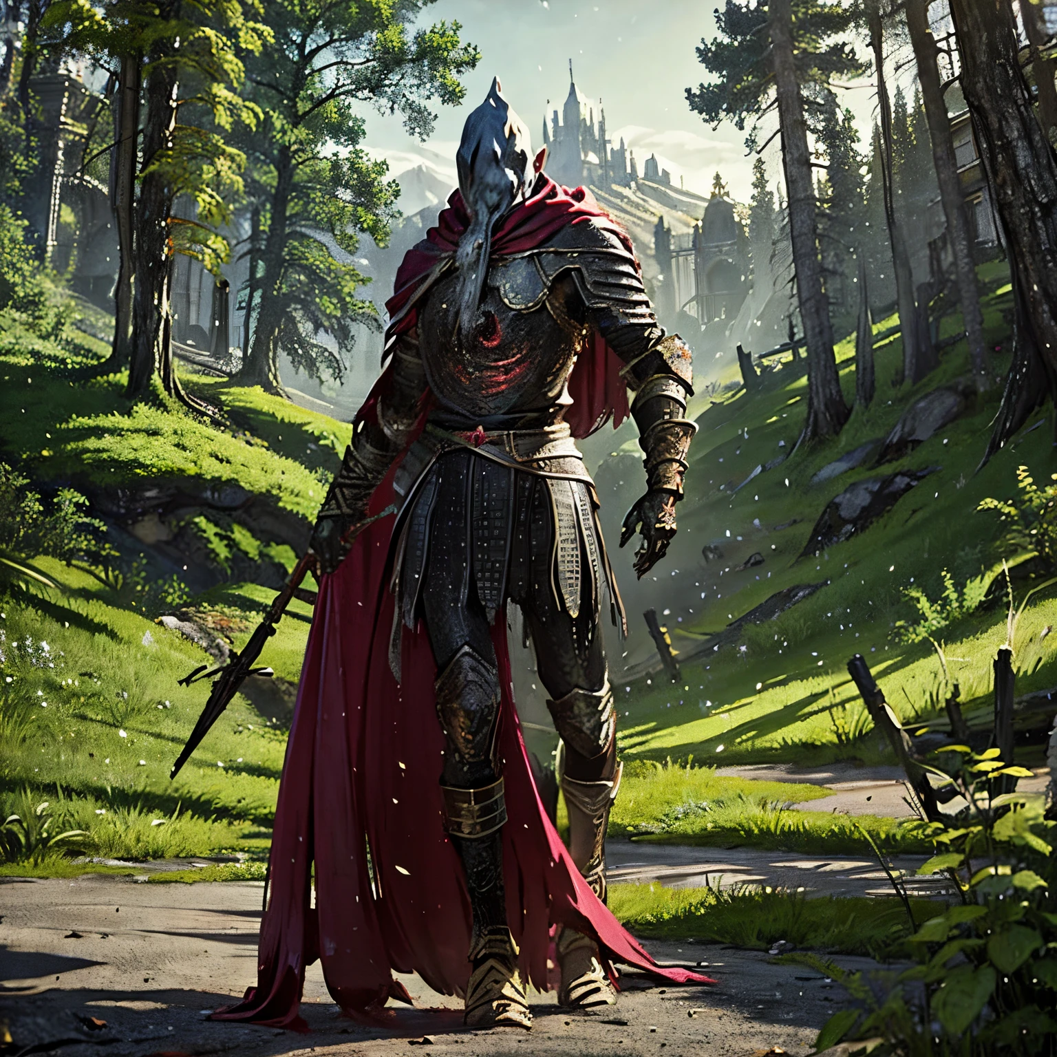 Mago de rpg, Roupas de mago, todo vestido, cores frias, em um bosque