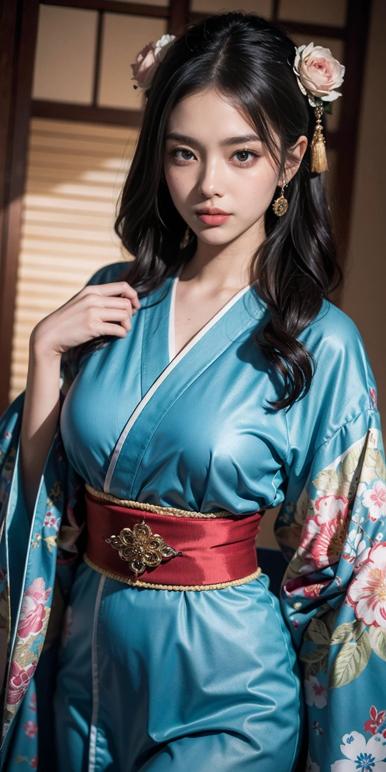 Hyper realistic super detailed sexy woman, expressions faciales sexy, seductive facial expressions, [:(Face detail: 1.4): 0.4], 16K resolution, 4k resolution, (Ventre plat parfait), (image couleur), BREAK Outfit: woman emanates the allure of Wano Kuni in her exquisite attire, effortlessly blending traditional Japanese style with a touch of fantasy. Adorned in a vibrant kimono adorned with intricate patterns and a wide obi belt, she exudes elegance and strength. With her hair intricately styled and accessories inspired by nature, she transports us to the enchanting world of Wano Kuni.

Body: She embodies the captivating spirit of Wano Kuni in her stunning ensemble. The vibrant kimono, adorned with intricate patterns and complemented by a wide obi belt, showcases her affinity for traditional Japanese fashion. With her hair intricately styled and nature-inspired accessories, She captures the essence of the fantastical world of Wano Kuni, exuding both grace and strength.

Image: A high-resolution image captures woman in her mesmerizing Wano Kuni-inspired outfit, showcasing the vibrant colors and intricate details of the kimono. The image beautifully captures woman's ethereal presence, transporting us to the magical realm of Wano Kuni. BREAK, looking at viewer, masterpiece, best quality, highly detailed, desire, blush, (Beautiful and detailed eyes description), (beautiful and detailed face), Perfect female body, (Best Quality), (ultra-detailed), (master piece), (hight resolution), (Original), (the Extremely Detailed CG Unity 8K Wallpapers)