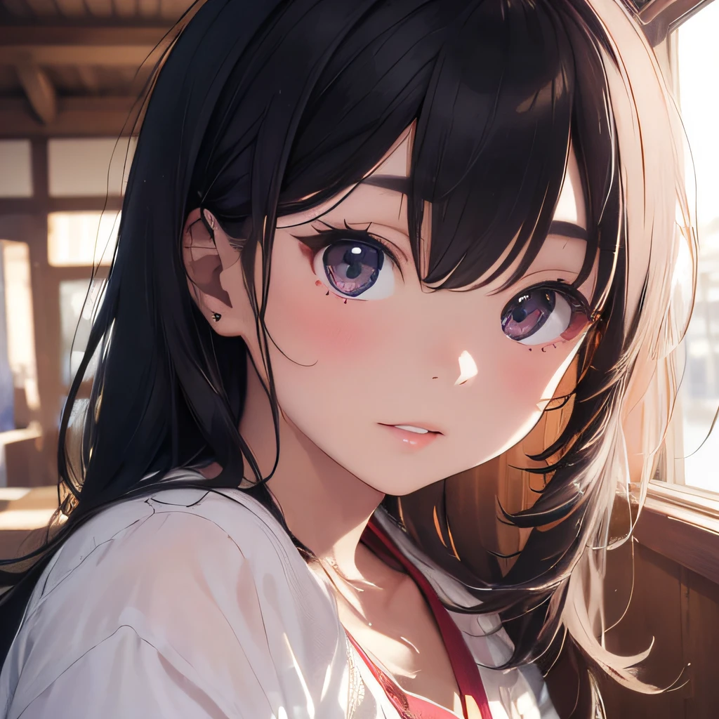 ((1 japanese girl)), (tween model, 14 years old, young)), ethereal beautiful, slim, petite, soft light, ((David Hamilton style)), close up picture, masterpiece, best quality, photo-realistic, 8k, high resolution, detailed skin, 8k uhd, dslr, soft lighting, high quality, film grain, Fujifilm XT3,(Best quality, 8k, 32k, Masterpiece, UHD:1.2), black hair