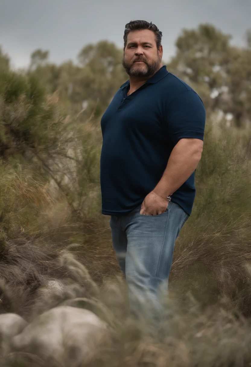 fat man uncle,slightly bearded,strong body,short dark hair, short-hair, thick arm muscles, thick leg muscles, bbw, strong, fat middle aged man, FULL BODYSHOT, medium hair shaved sides, strong, Muscular, Large protrusions