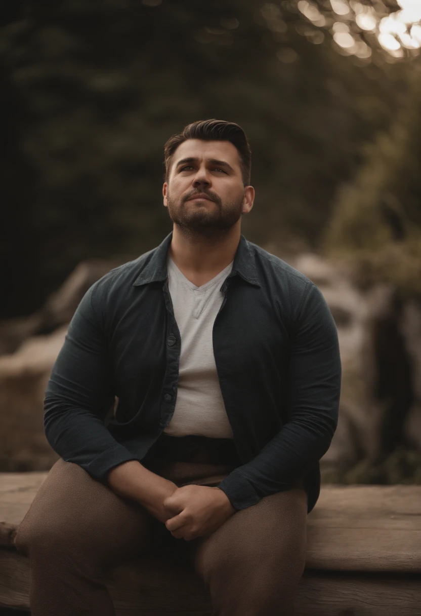 fat man uncle,slightly bearded,strong body,short dark hair, short-hair, thick arm muscles, thick leg muscles, bbw, strong, fat middle aged man, FULL BODYSHOT, medium hair shaved sides, strong, Muscular, Large protrusions