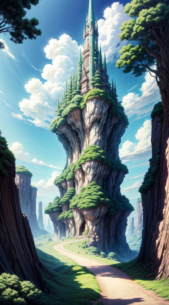 Studio Ghibli aesthetic scenery background wallpaper, sky, nature, magical, anime, cartoon