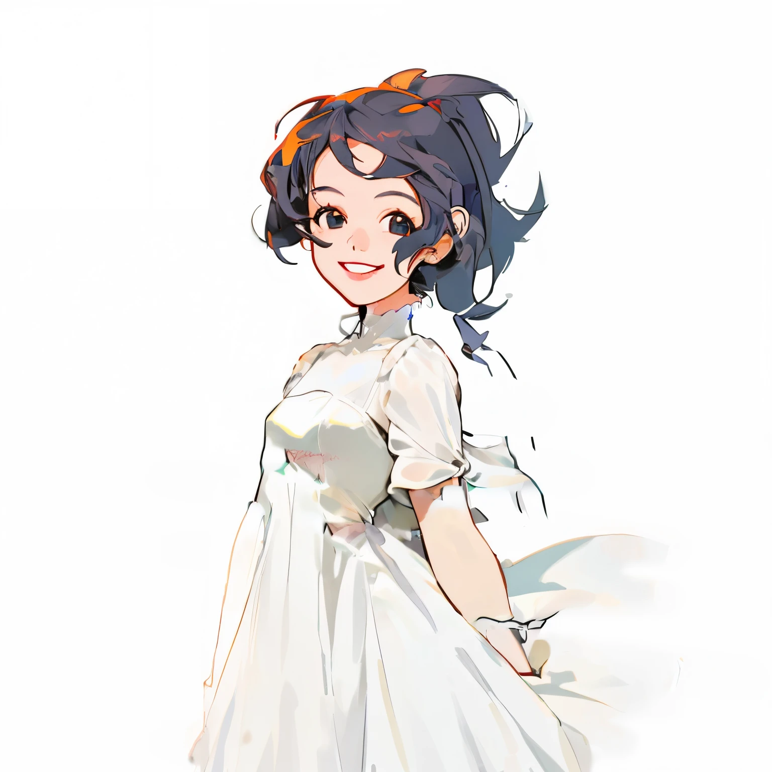 white fluffy dress