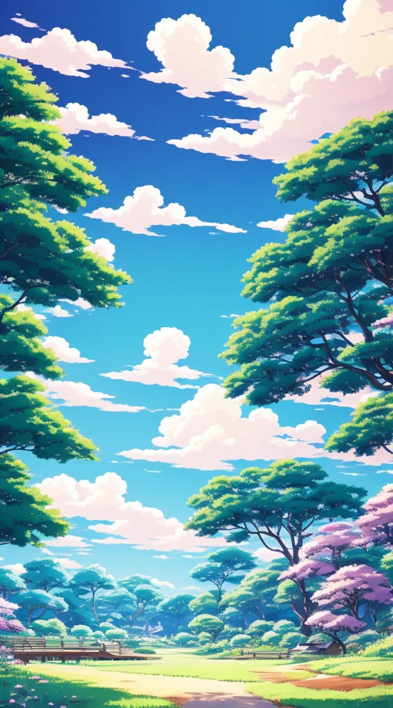Studio Ghibli aesthetic scenery background wallpaper, sky, nature, magical, anime, cartoon