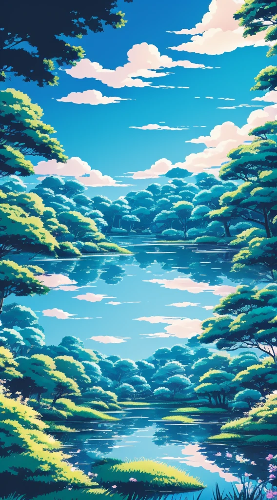 Studio Ghibli aesthetic scenery background wallpaper, sky, nature, magical, anime, cartoon, forest, night