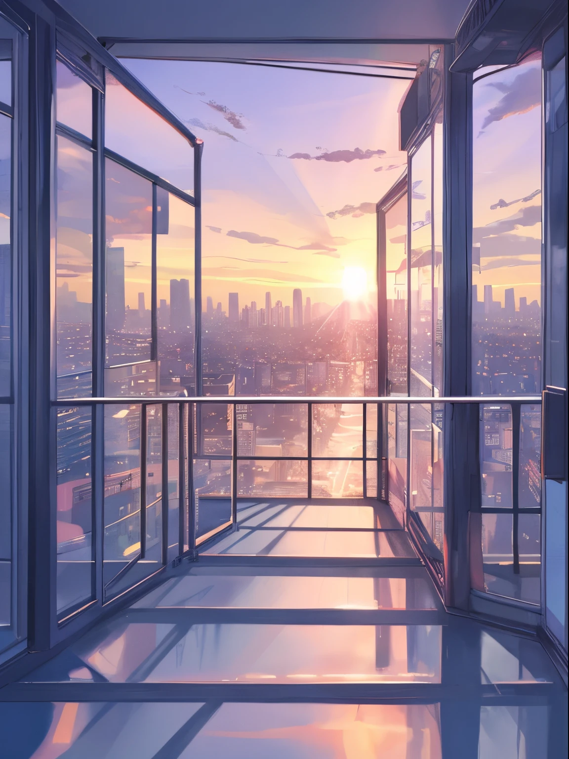 sunset, city