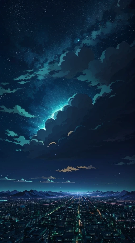 Studio Ghibli aesthetic scenery background wallpaper, sky, nature, magical, anime, cartoon, night