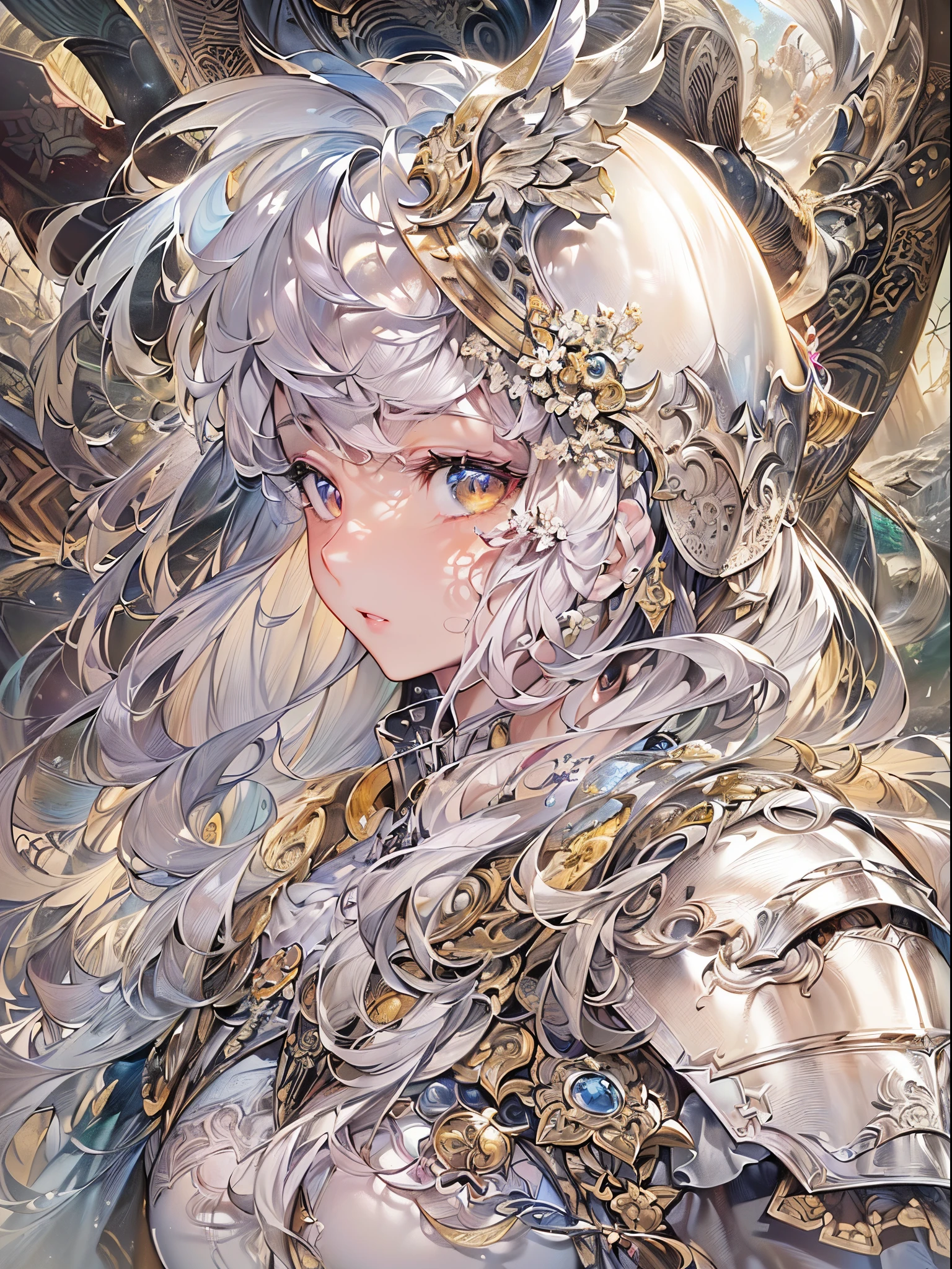 ((Finest quality)),(超A high resolution),(ultra-detailliert),(Meticulous portrayal),((Best Anime)),(Finest works of art),(Ultra-Precision Art),(The art of astounding depiction,Overwhelming depiction:1.5),(Detailed and detailed fantasy art), (Female Knight:1.5),((beauitful face:1.5)), Surrounded by forests and springs:1.3
